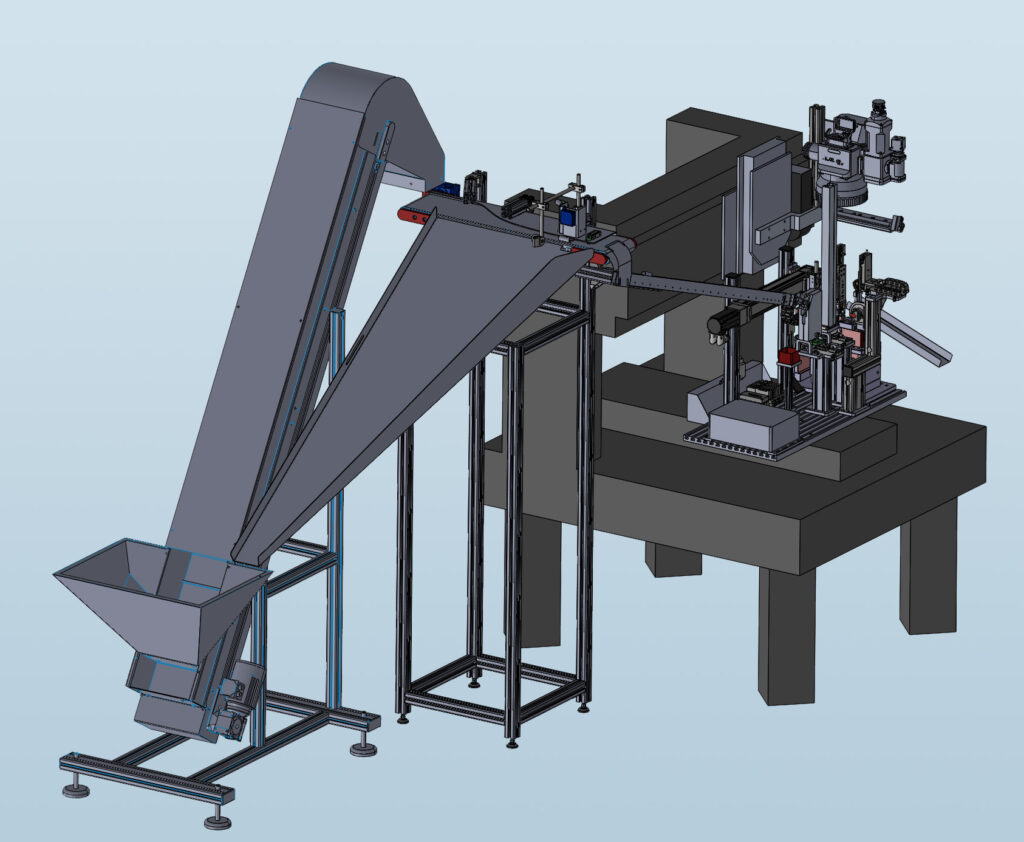 CAD-Screenshot einer kompletten Laserschweißanlage
