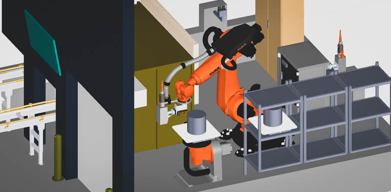 Layout einer Roboterlaseranlage